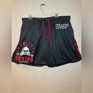 Men's Boxer Boxing Black Red Athletic Mesh Shorts Brawler Co. Size 2XL NWOT